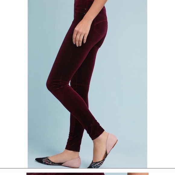 Sanctuary Anthro gilla wine velour leggings small - Picture 6 of 8